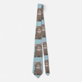 Cravate Tabby Gris Peinture Chat - Cute Original Art Chat (Devant)
