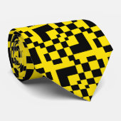Cravate table d'échecs noir jaune (Roulé)