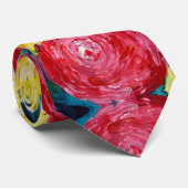Cravate Tableau abstrait de l'explosion florale (Roulé)