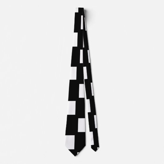 Cravate Tableau d'échecs noir et blanc (Devant)