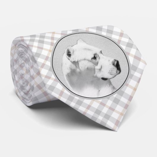 Cravate Tableau Dogo Argentino - Art Chien original (Roulé)