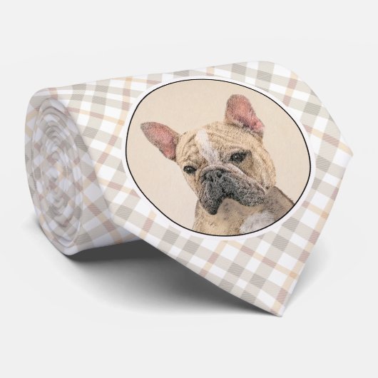 Cravate Tableau Français Bulldog (Sable) - Joli Original D (Roulé)