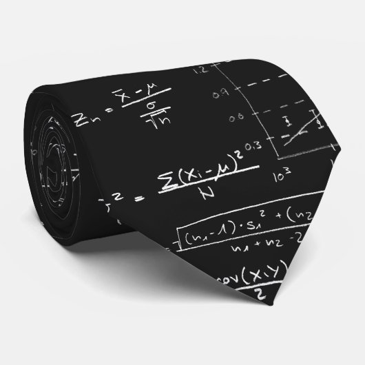 Cravate Tableau noir Statistiques (Roulé)