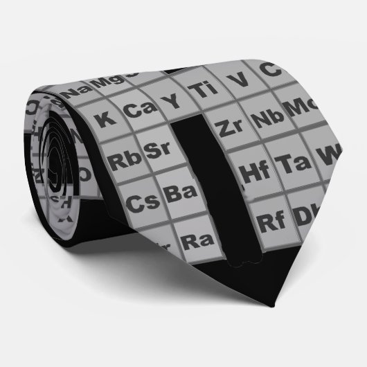 Cravate Tableau périodique des éléments Artsy Black (Roulé)