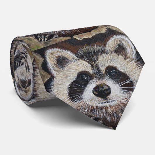 Cravate Tableau Raccoon (Roulé)