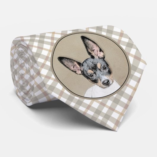 Cravate Tableau Rat Terrier - Cute Original Chien Art (Roulé)