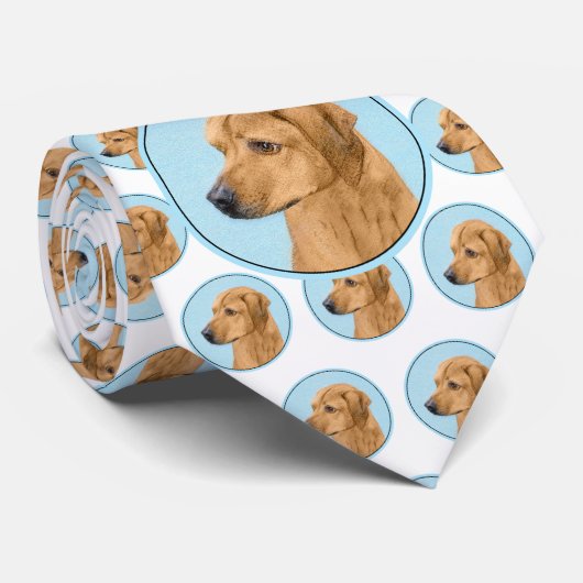 Cravate Tableau Rhodesian Ridgeback - Art Chien original (Roulé)