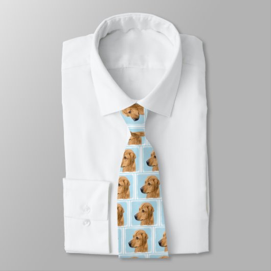 Cravate Tableau Rhodesian Ridgeback - Art Chien original (Attaché)