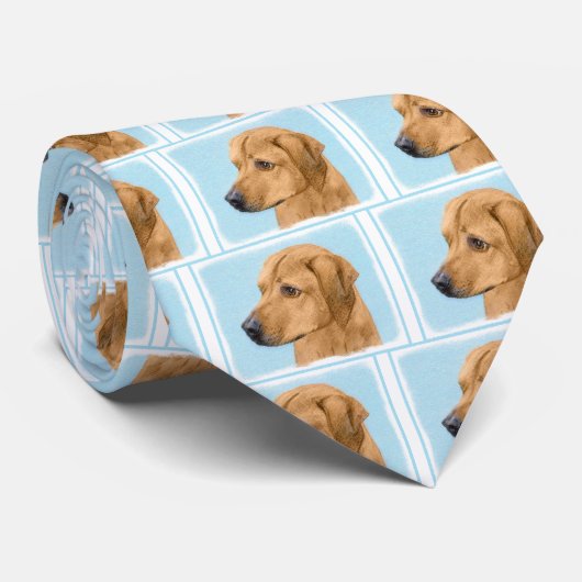 Cravate Tableau Rhodesian Ridgeback - Art Chien original (Roulé)