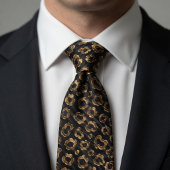 Cravate Taches de Léopard en Or Luxueux