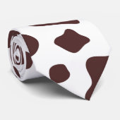 Cravate Taches de vache brune amusantes, impression de fou (Roulé)