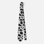 Cravate Taches de vache noire et blanche texture motif fau (Devant)