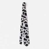 Cravate Taches de vache noire et blanche texture motif fau (Dos)