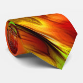 Cravate Taches jaunes rougeâtres et chromées, couleurs cha (Roulé)