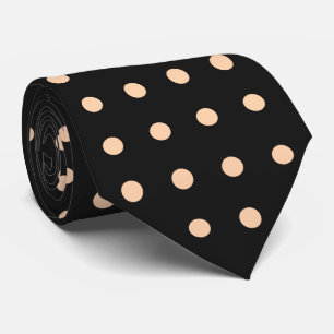 Cravate Taches pêche abricot sur fond noir