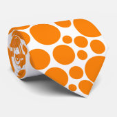 Cravate Tacheté - Orange sur fond blanc (Roulé)