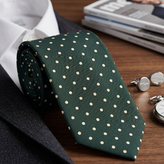 Cravate Tacheté vert foncé