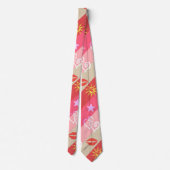 Cravate Tailles Beige Et Rose (Dos)