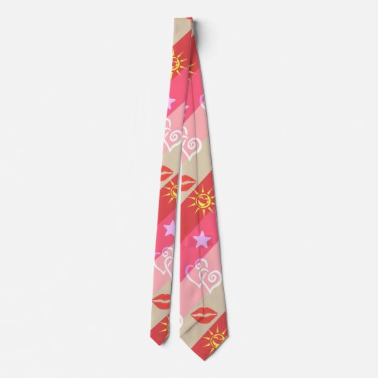 Cravate Tailles Beige Et Rose (Dos)