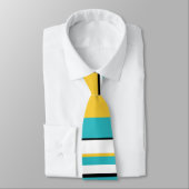 Cravate Tailles complexes - Turquoise et Jaune (Attaché)