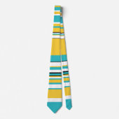 Cravate Tailles complexes - Turquoise et Jaune (Devant)