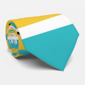 Cravate Tailles complexes - Turquoise et Jaune (Roulé)