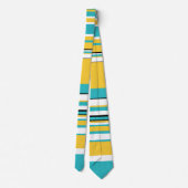 Cravate Tailles complexes - Turquoise et Jaune (Dos)