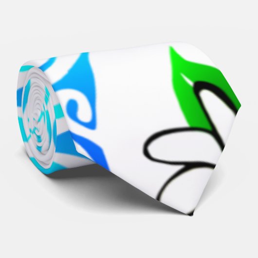 Cravate TAITIARE (Bleu) sur fond blanc (Roulé)