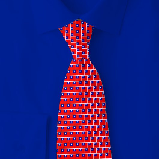Cravate Taiwan Flag Brick Pattern