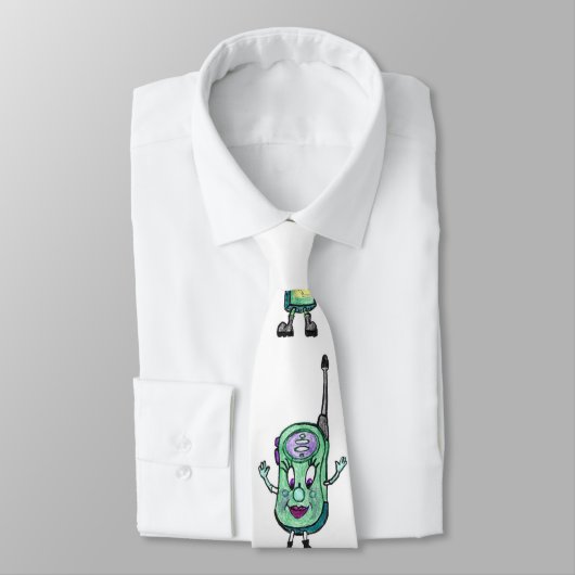 Cravate Talkies-walkies, animés, amusement, vert (Attaché)