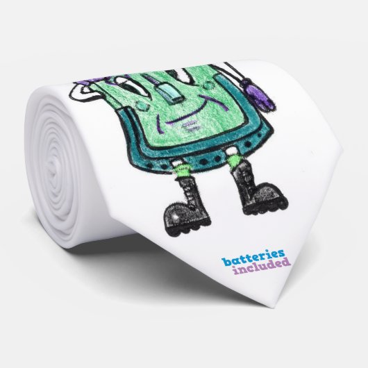 Cravate Talkies-walkies, animés, amusement, vert (Roulé)