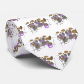 Cravate Tambours : Kit de tambour violet et blanc : Modèle (Roulé)