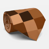 Cravate Tan et Carrés Brown (Roulé)