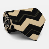 Cravate Tan et noir en zigzag (Roulé)