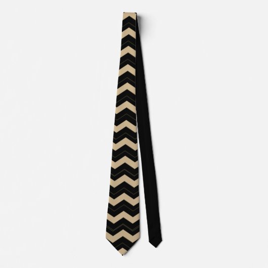 Cravate Tan et Zigzag noir (Devant)