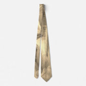Cravate Tan feuilles abstraits (Dos)