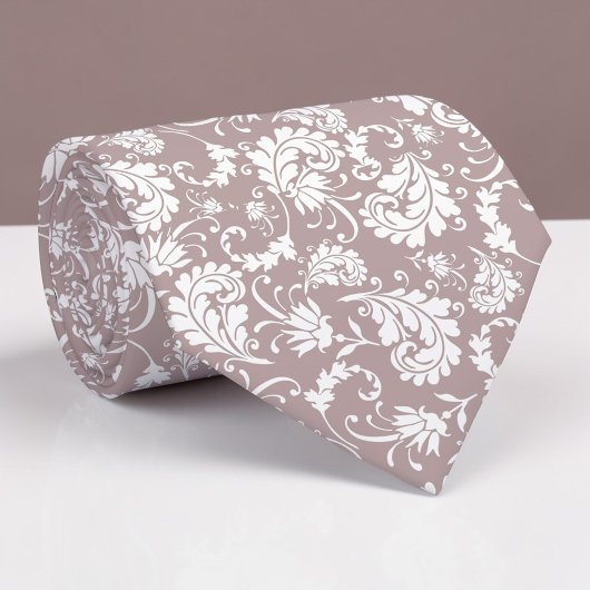 Cravate Tan Floral Pattern Custom Necktie