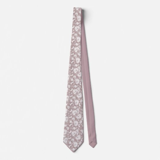 Cravate Tan Floral Pattern Custom Necktie (Devant)