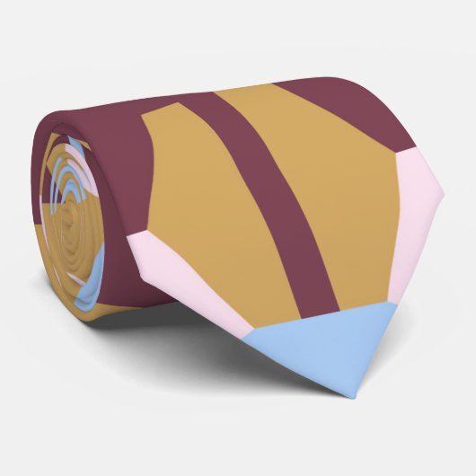 Cravate Tan moderne et bleu Abstrait Hommes (Roulé)