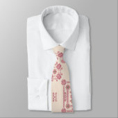 Cravate Tan & Rose Floral Tatreez Henné Robe Thobe (Attaché)