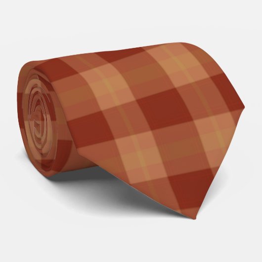 Cravate Tan Tartan (Roulé)