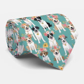 Cravate Tant de chiens portant des couronnes de fleurs (Roulé)