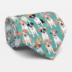 Cravate Tant de chiens portant des couronnes de fleurs