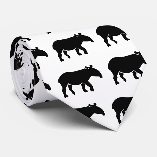 Cravate Tapir noir (Roulé)