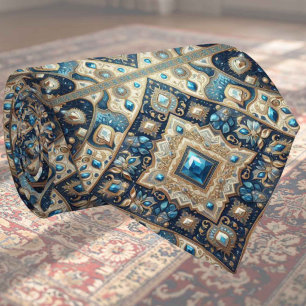 Cravate Tapis Designer Persan de Luxe Faux Col de Soie