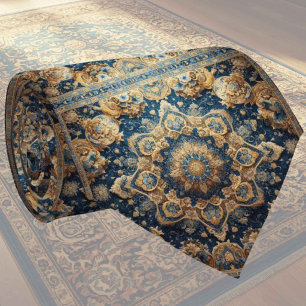 Cravate Tapis Designer Persan de Luxe Faux Col de Soie