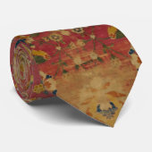 Cravate Tapis rouge or Kashan tapis Perse Asiatique (Roulé)