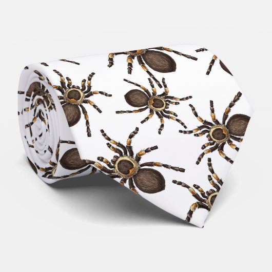 Cravate Tarantula sur blanc (Roulé)