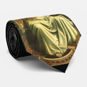 CRAVATE TAROTS DE RENAISSANCE ANTIQUE 8/ JUSTICE (Roulé)