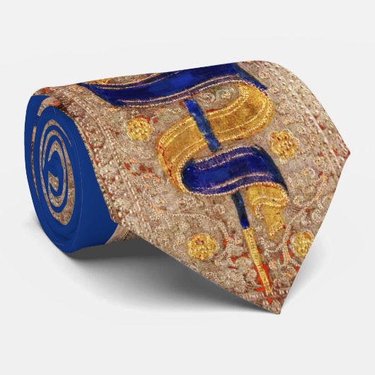 Cravate TAROTS DE RENAISSANCE ANTIQUE, ACE OF SWORDS Gold (Roulé)